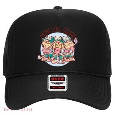 Mini Golf Squad Gnomes High Crown Mesh Back Trucker Hat