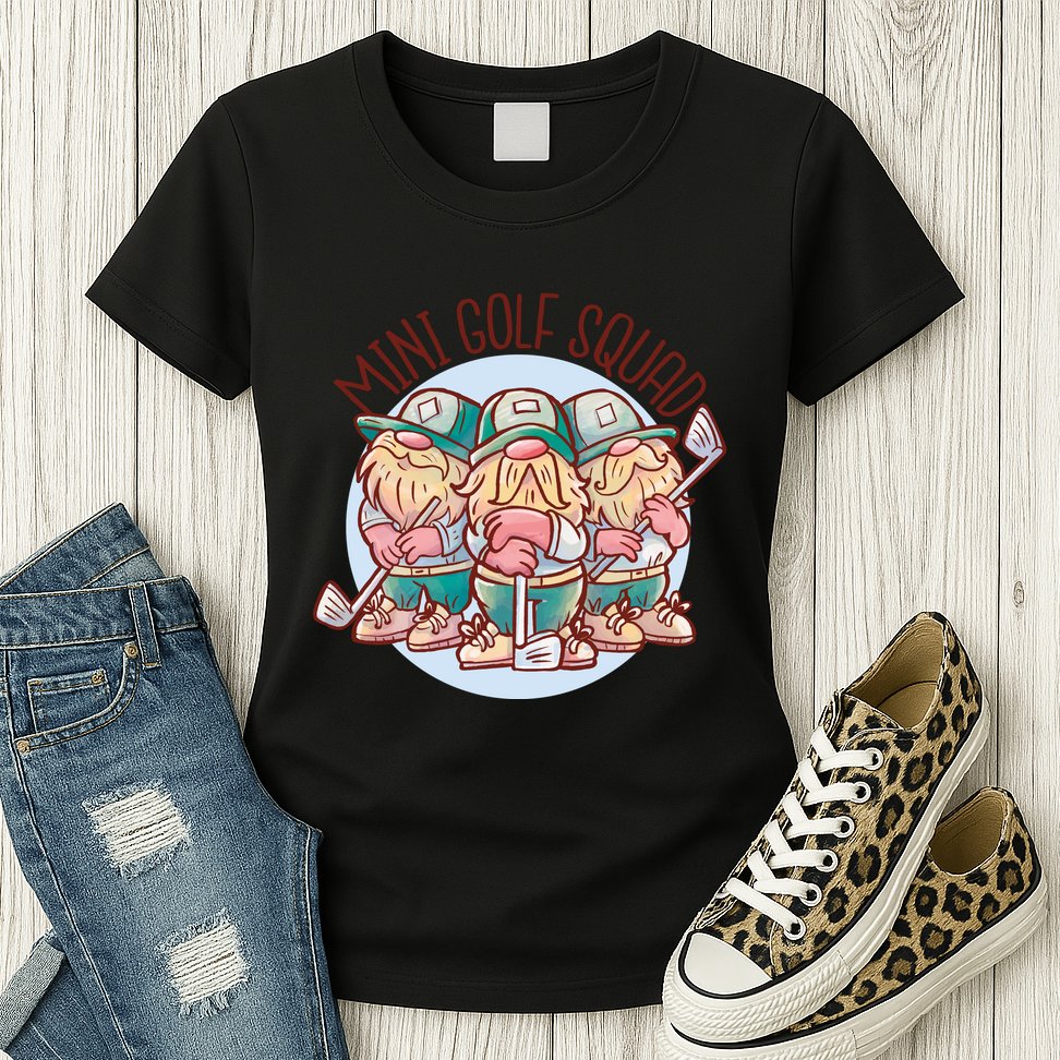 Mini Golf Squad Gnomes Womens T-Shirt