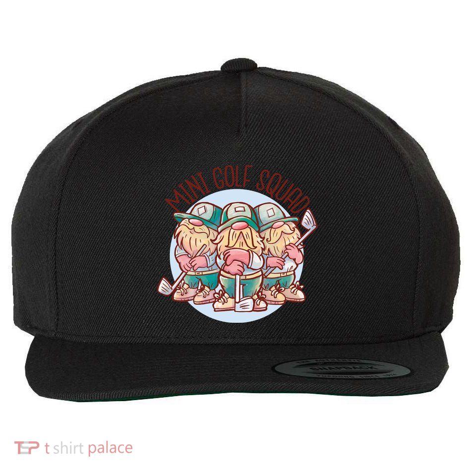 Mini Golf Squad Gnomes Wool Snapback Cap