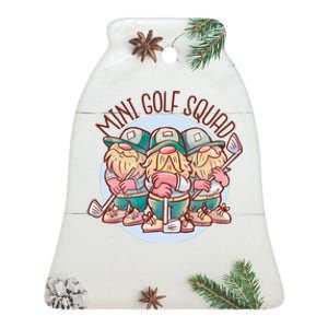 Mini Golf Squad Gnomes Ceramic Bell Ornament