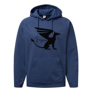 Majestic Gryphon Symbol Mythical Guardian Of Sky And Earth Performance Fleece Hoodie