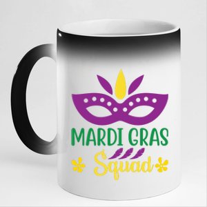 Mardi Gras Squad 11oz Black Color Changing Mug