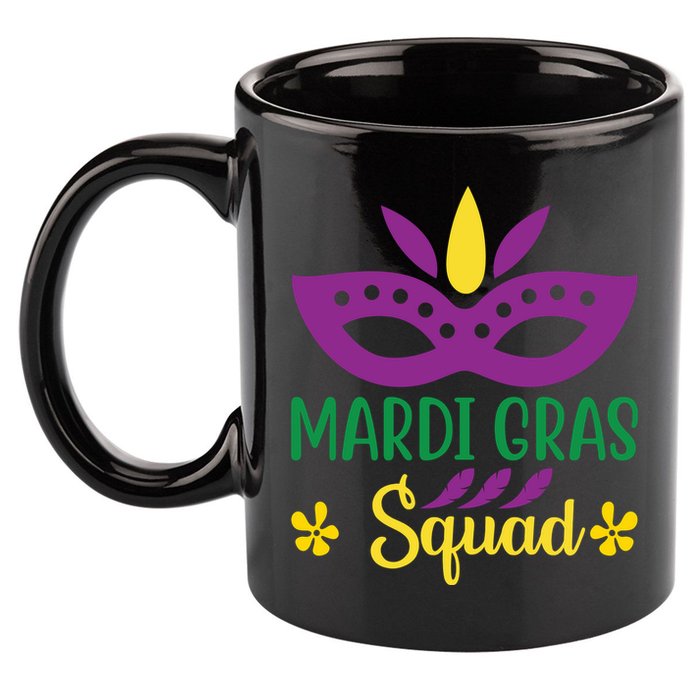 Mardi Gras Squad 11oz C Handle Ceramic Mug