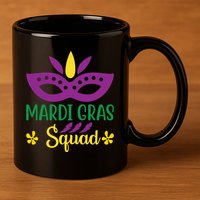 Mardi Gras Squad 11oz C Handle Ceramic Mug