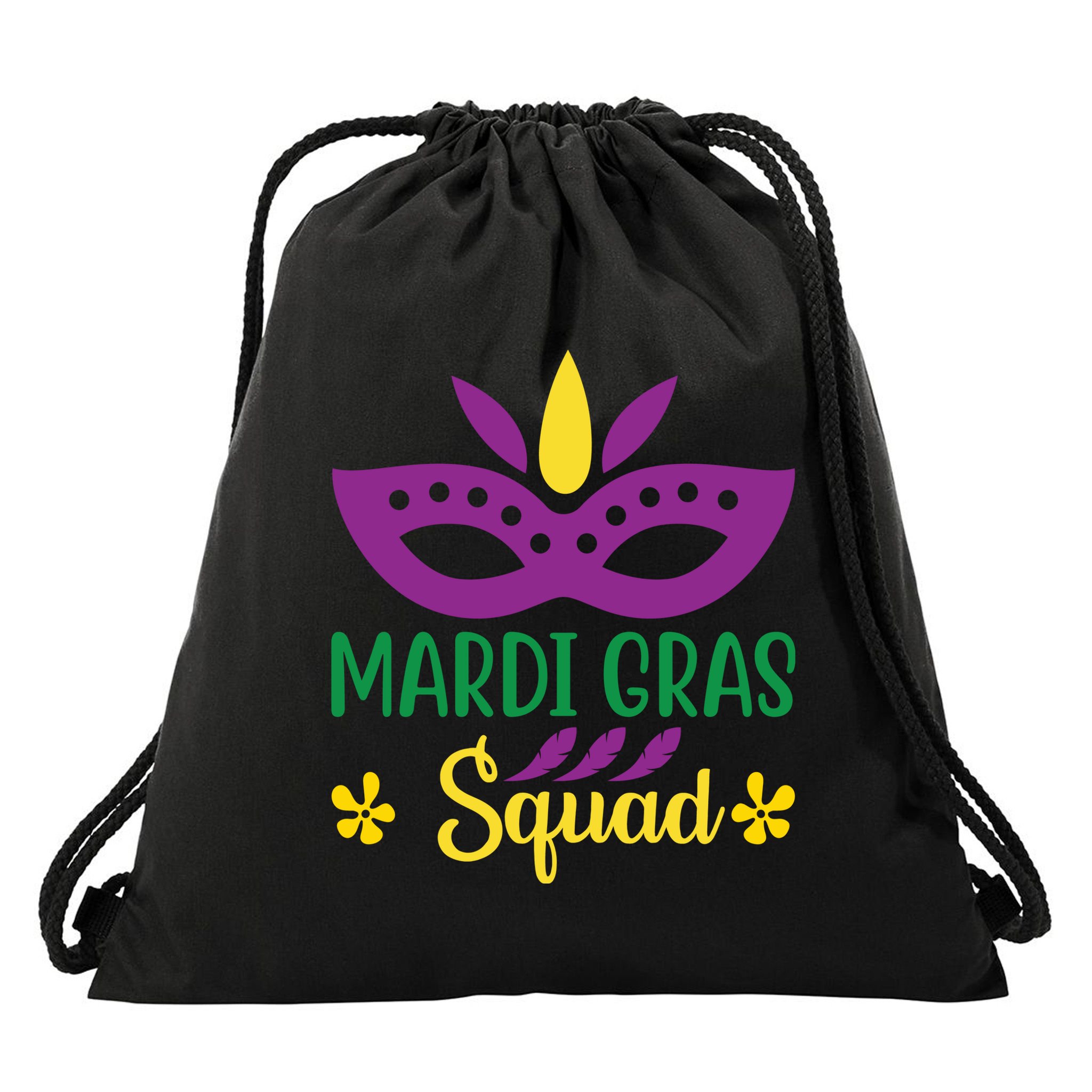 Mardi Gras Squad Drawstring Bag