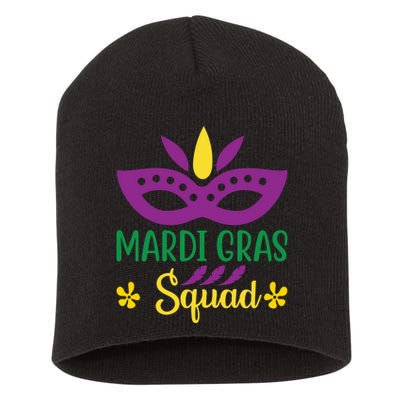 Mardi Gras Squad Short Acrylic Beanie