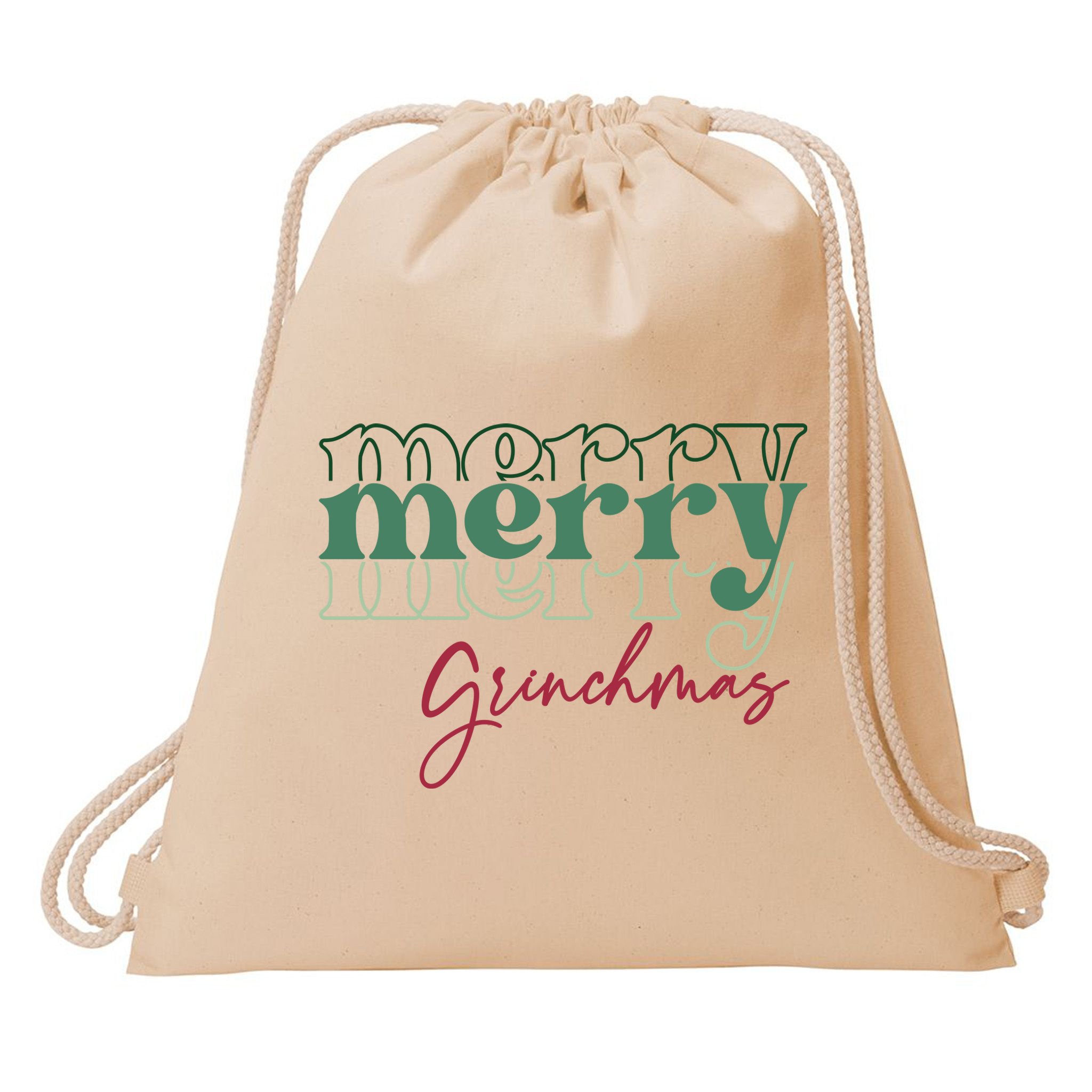 Merry Grinchmas Super Cute Christmas Drawstring Bag