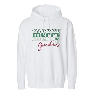 Merry Grinchmas Super Cute Christmas Garment-Dyed Fleece Hoodie