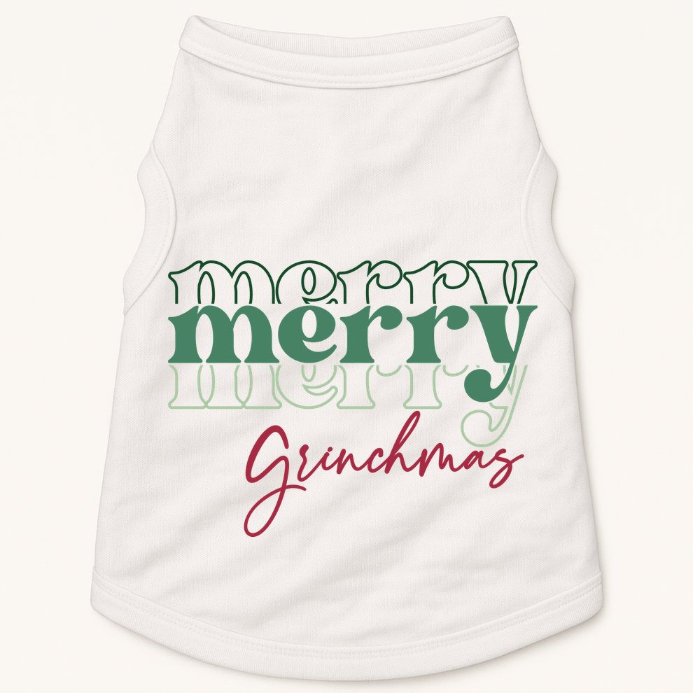 Merry Grinchmas Super Cute Christmas Doggie Tank