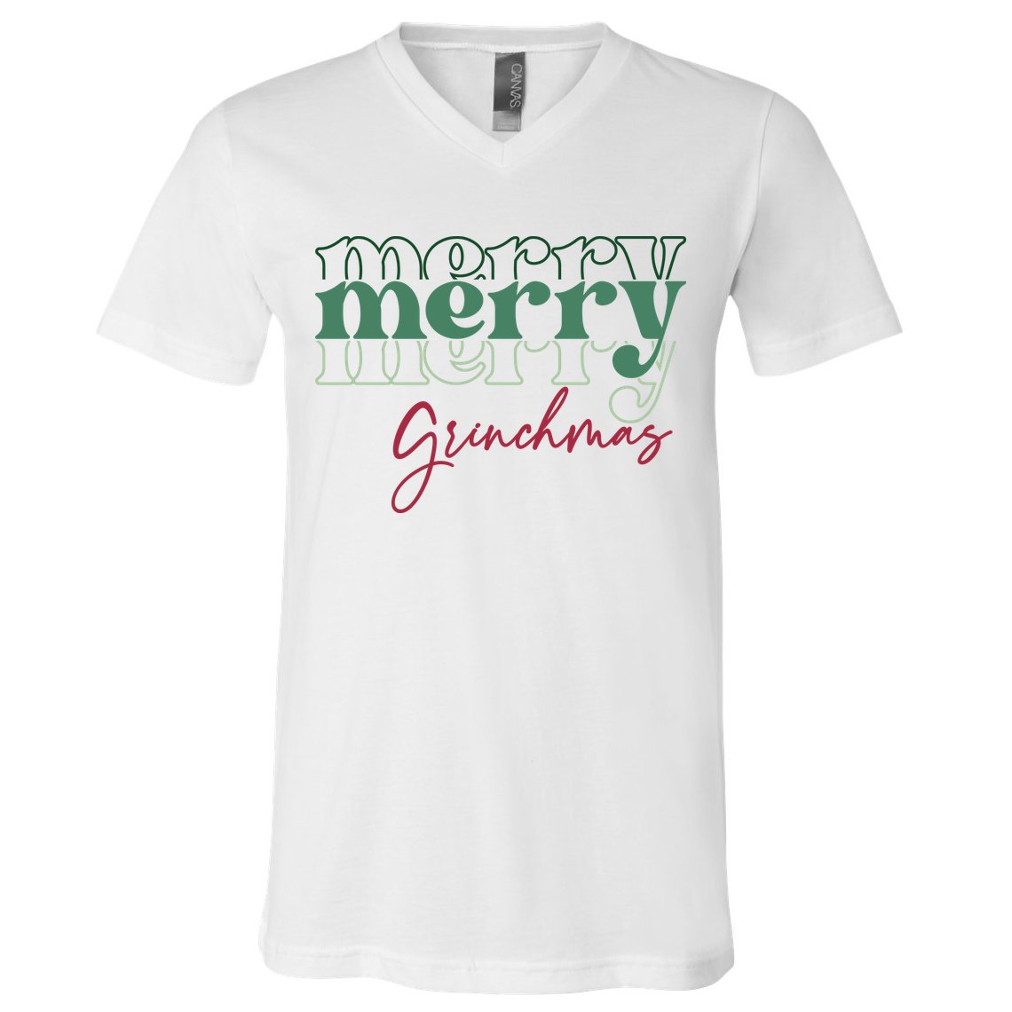 Merry Grinchmas Super Cute Christmas V-Neck T-Shirt