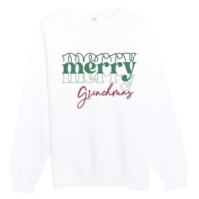 Merry Grinchmas Super Cute Christmas Premium Crewneck Sweatshirt