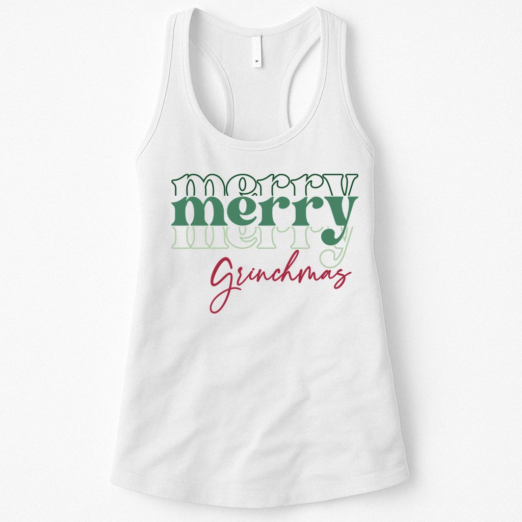 Merry Grinchmas Super Cute Christmas Womens Tank Top