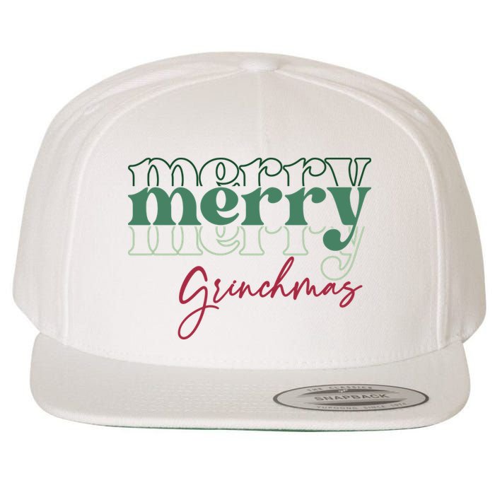 Merry Grinchmas Super Cute Christmas Wool Snapback Cap