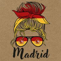 Madrid Girl Spanish Flag Spain Cotton Canvas Backpack