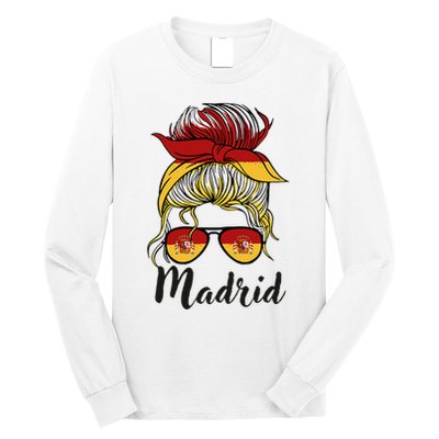 Madrid Girl Spanish Flag Spain Long Sleeve Shirt