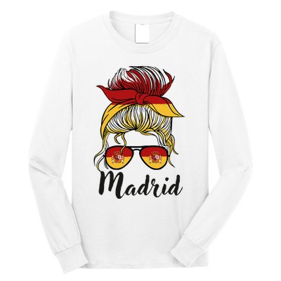 Madrid Girl Spanish Flag Spain Long Sleeve Shirt