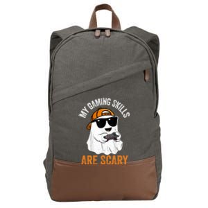 My Gaming Skills Are Scary Funny Gaming Halloween Funny Gift Cotton Canvas Backpack