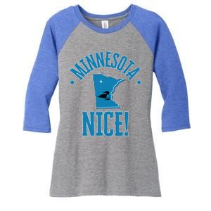 Minnesota Gift Souvenir With Loon Frit Women's Tri-Blend 3/4-Sleeve Raglan Shirt