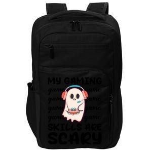 My Gaming Skills Are Scary Cute Game Player Ghost Halloween Gift Impact Tech Backpack