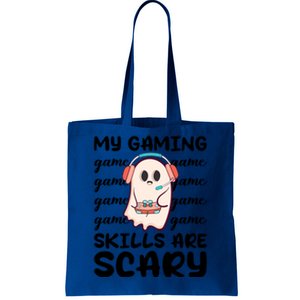 My Gaming Skills Are Scary Cute Game Player Ghost Halloween Gift Tote Bag