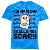 My Gaming Skills Are Scary Cute Game Player Ghost Halloween Gift Kids Tie-Dye T-Shirt