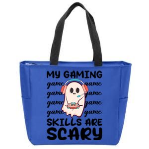 My Gaming Skills Are Scary Cute Game Player Ghost Halloween Gift Zip Tote Bag