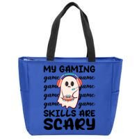 My Gaming Skills Are Scary Cute Game Player Ghost Halloween Gift Zip Tote Bag