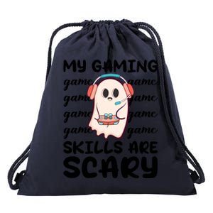 My Gaming Skills Are Scary Cute Game Player Ghost Halloween Gift Drawstring Bag