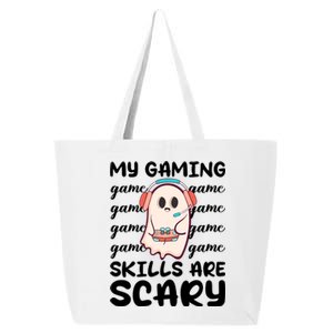 My Gaming Skills Are Scary Cute Game Player Ghost Halloween Gift 25L Jumbo Tote