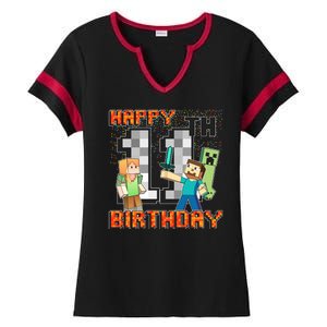 Group Shot 11th Birthday Ladies Halftime Notch Neck Tee