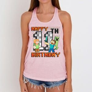 Group Shot 11th Birthday Women's Knotted Racerback Tank