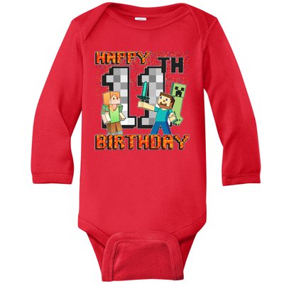 Group Shot 11th Birthday Baby Long Sleeve Bodysuit