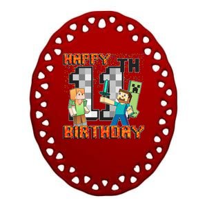 Group Shot 11th Birthday Ceramic Oval Ornament