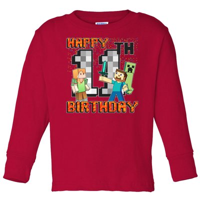 Group Shot 11th Birthday Toddler Long Sleeve Shirt