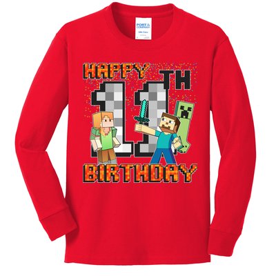 Group Shot 11th Birthday Kids Long Sleeve Shirt