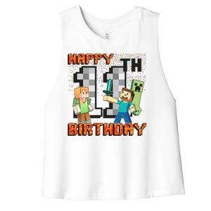 Group Shot 11th Birthday Women's Racerback Cropped Tank