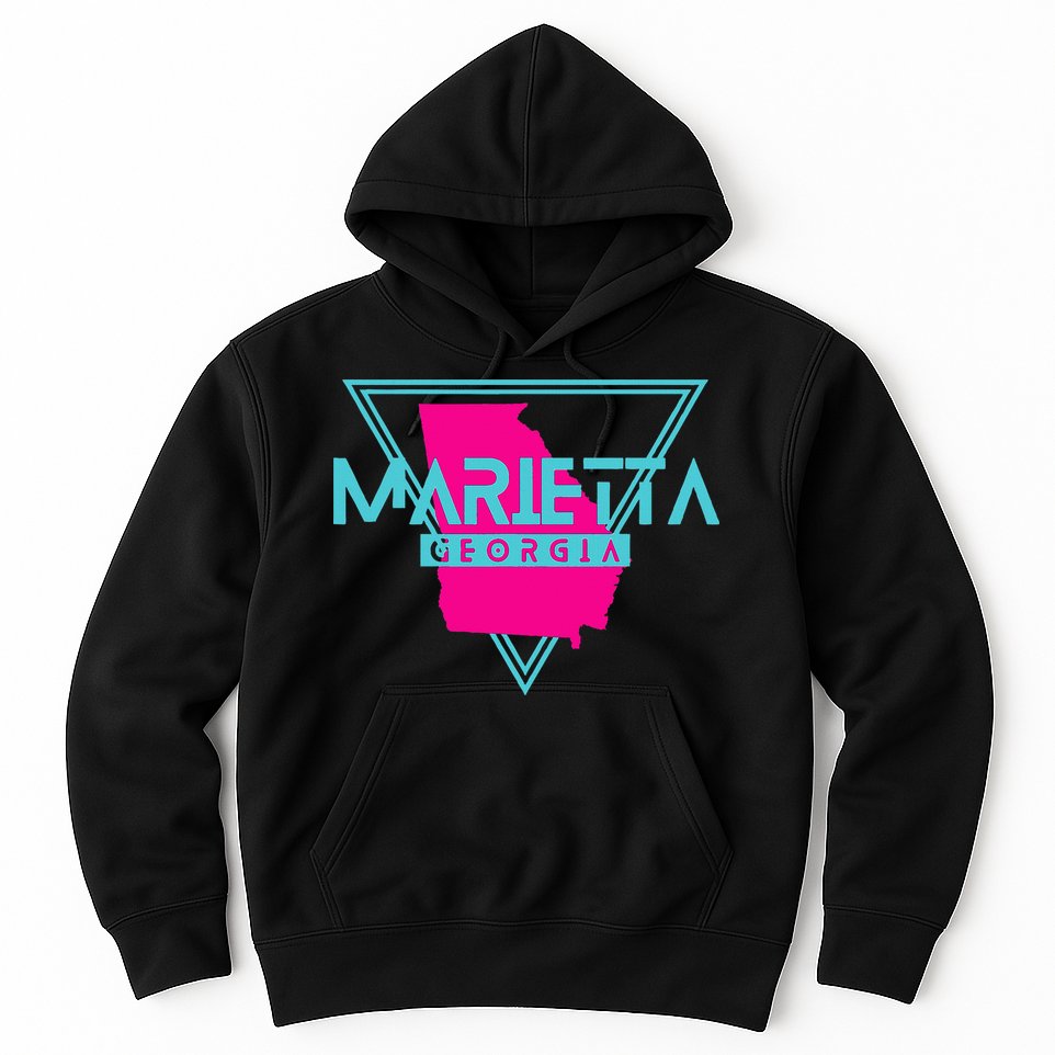 Marietta Georgia Souvenir Ga Retro Triangle Hoodie