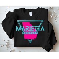 Marietta Georgia Souvenir Ga Retro Triangle Sweatshirt