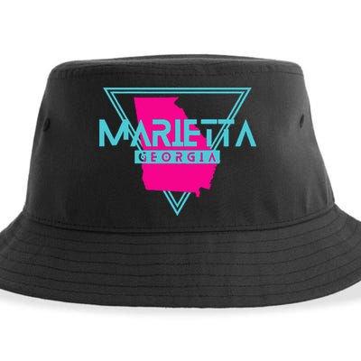 Marietta Georgia Souvenir Ga Retro Triangle Sustainable Bucket Hat