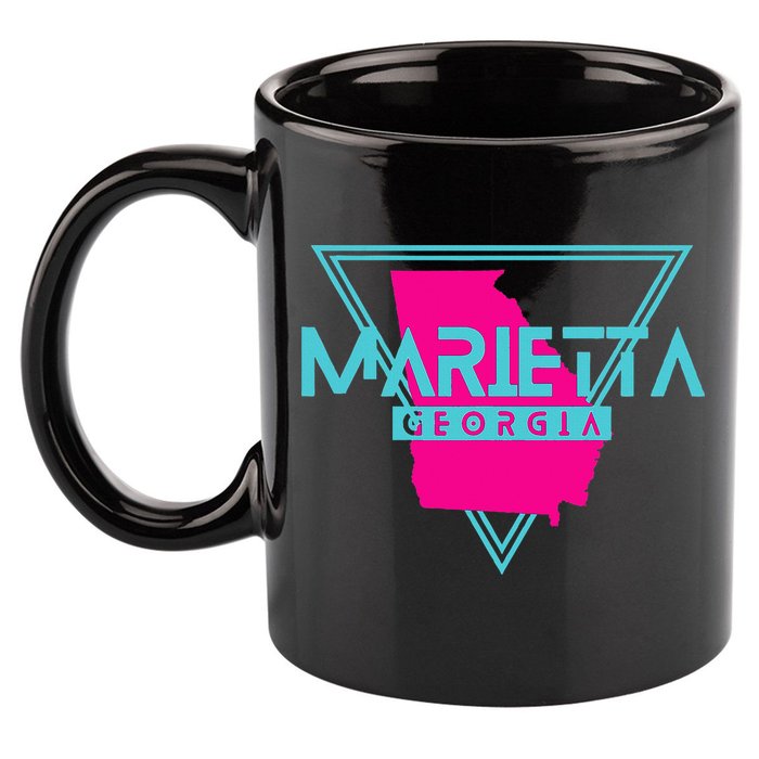 Marietta Georgia Souvenir Ga Retro Triangle 11oz C Handle Ceramic Mug