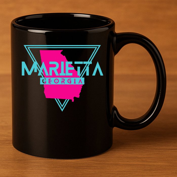 Marietta Georgia Souvenir Ga Retro Triangle 11oz C Handle Ceramic Mug