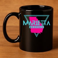 Marietta Georgia Souvenir Ga Retro Triangle 11oz C Handle Ceramic Mug