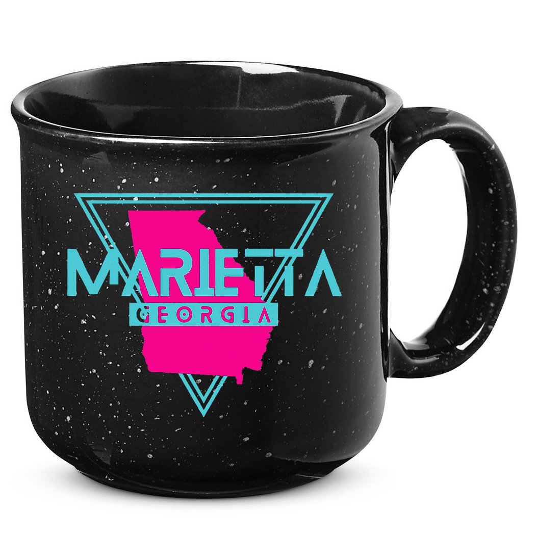 Marietta Georgia Souvenir Ga Retro Triangle 15oz Campfire Ceramic Mug
