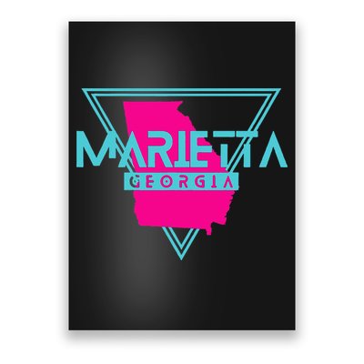 Marietta Georgia Souvenir Ga Retro Triangle Poster
