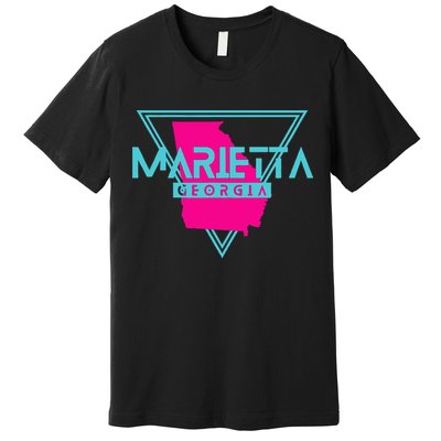 Marietta Georgia Souvenir Ga Retro Triangle Premium T-Shirt