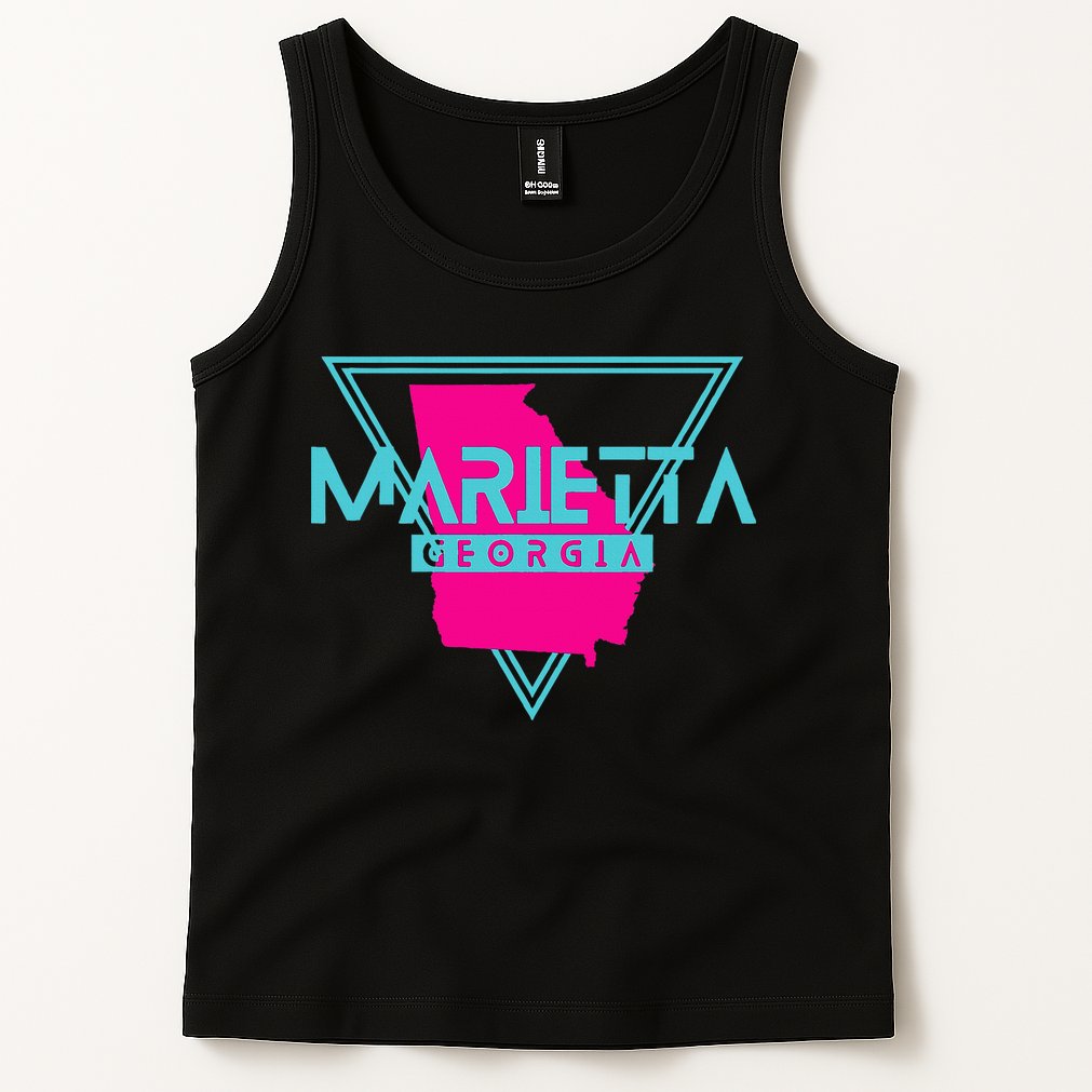 Marietta Georgia Souvenir Ga Retro Triangle Tank Top