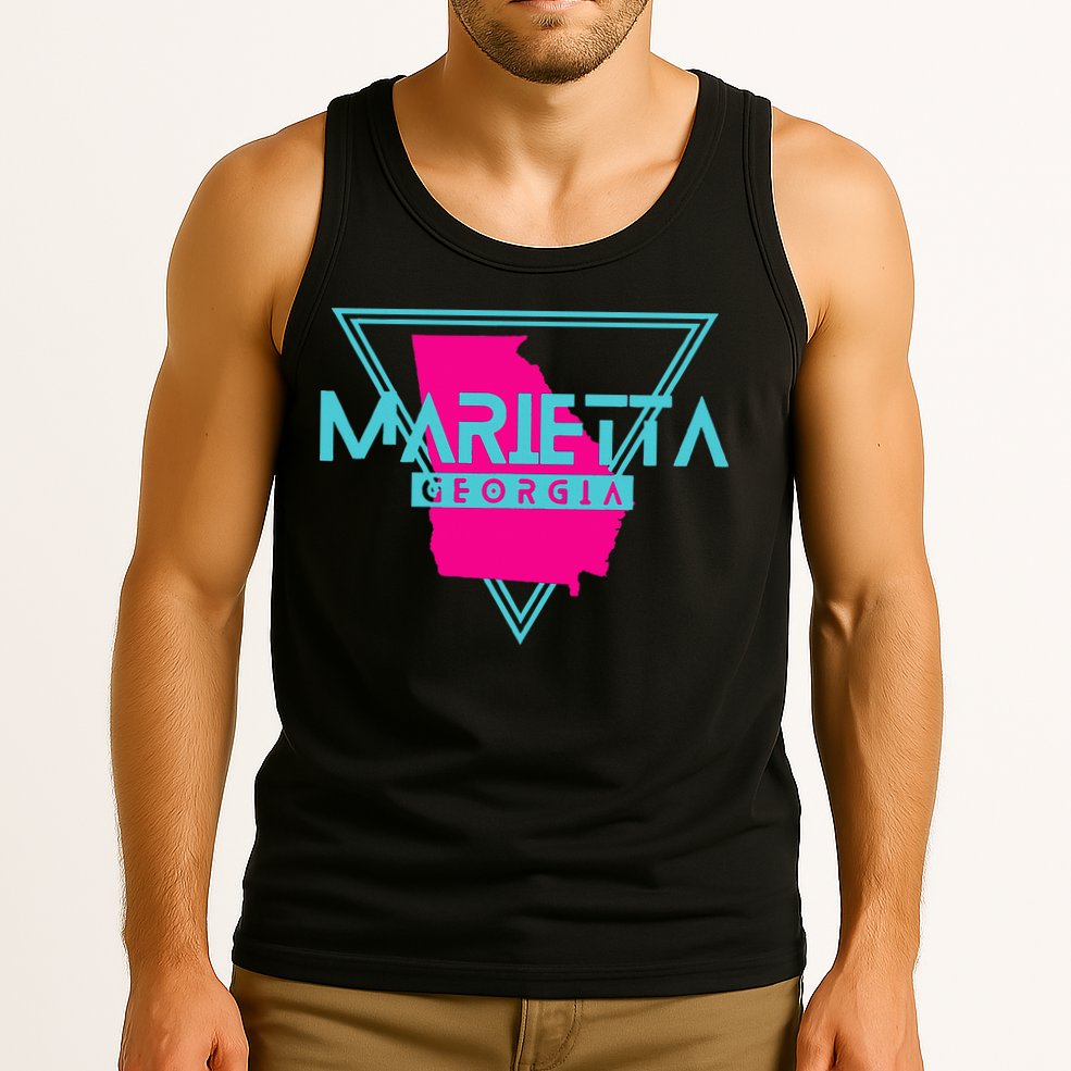 Marietta Georgia Souvenir Ga Retro Triangle Tank Top