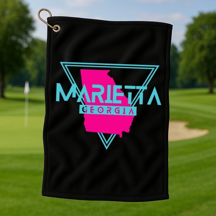 Marietta Georgia Souvenir Ga Retro Triangle Golf Towel
