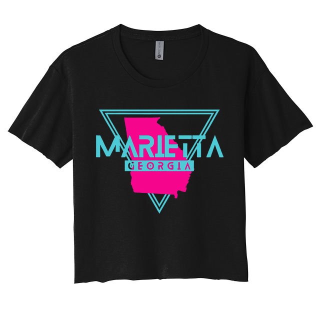 Marietta Georgia Souvenir Ga Retro Triangle Crop Top