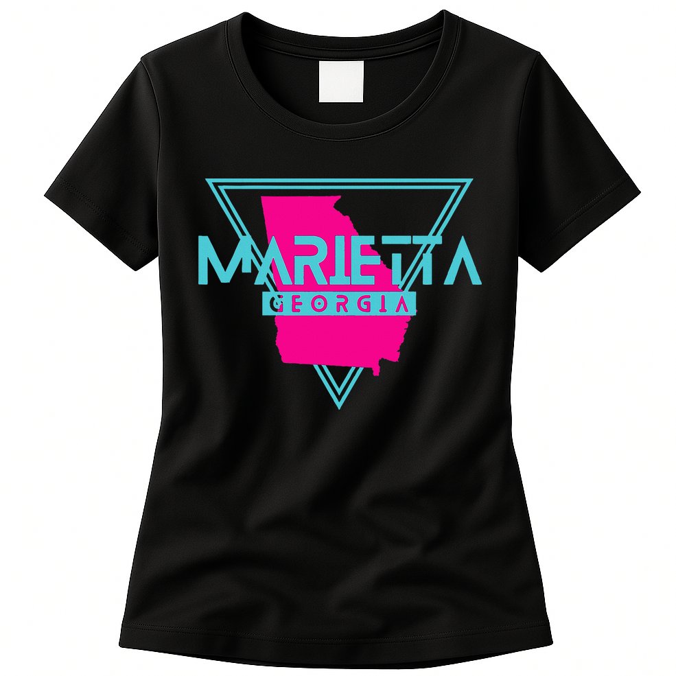 Marietta Georgia Souvenir Ga Retro Triangle Womens T-Shirt